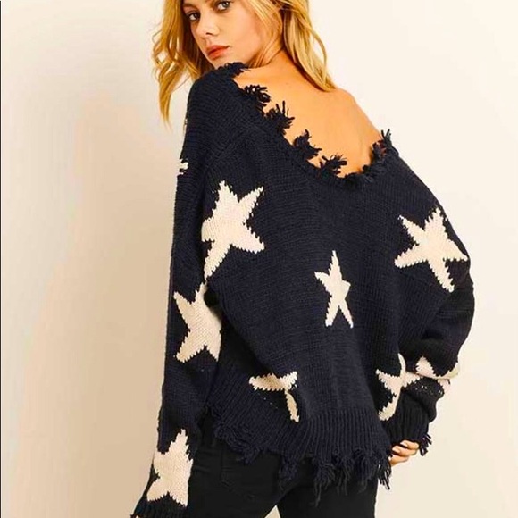 Storia Star Fringe Sweater - Picture 1 of 6